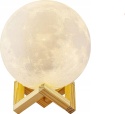 DUŻA Lampa 3D „Księżyc” – Lampka Nocna LED z Akumulatorem | Ø17 cm, wys. 22 cm