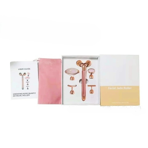 Soniczny masażer do twarzy 5w1 – Facial Jade Roller z 5 wymiennymi końcówkami – KOLOR RÓŻOWY