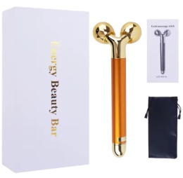 Soniczny masażer wibracyjny do twarzy z kulkową końcówką – KOLOR ZŁOTY