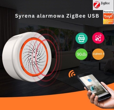 Inteligentna Syrena Alarmowa ZigBee 3.0 – Tuya / Smart Life