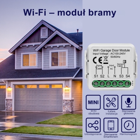Inteligentny Sterownik Bramy WiFi – Smart Life, Tuya, Alexa, Google